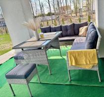 Aranżacja: Szary narożnik technorattan Torino Corner XL Grey