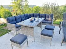 Aranżacja: Szary narożnik technorattan Torino Corner XL Grey