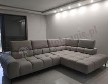 Aranżacja: Szary narożnik z elektryczną regulacją siedziska Plaza L 300x216cm prawy