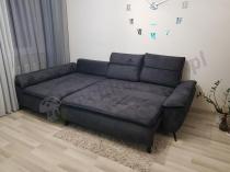 Aranżacja: Szary, nowoczesny narożnik Milton 285x152cm lewy