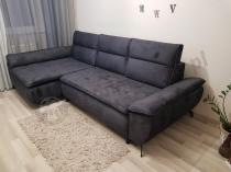 Aranżacja: Szary, nowoczesny narożnik Milton 285x152cm lewy