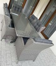 Aranżacja: Szary stół 220cm z fotelami na taras technorattan Laritto 8+1 stół X