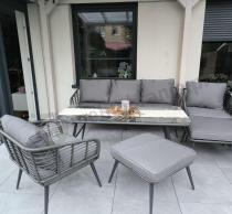 Aranżacja: Szary zestaw rattanowy dla 7 osób na taras Torgiano Dining