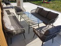 Aranżacja: Szary zestaw rattanowy dla 8 osób na taras Torgiano Grande