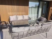 Aranżacja: Szary zestaw rattanowy dla 8 osób na taras Torgiano Grande