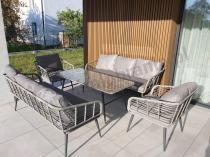 Aranżacja: Szary zestaw rattanowy dla 8 osób na taras Torgiano Grande