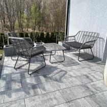 Aranżacja: Szary zestaw rattanowy na balkon Torgiano Set