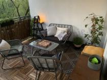 Aranżacja: Szary zestaw rattanowy na balkon Torgiano Set