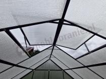 Aranżacja: Szklarnia ogrodowa poliwęglanem 4mm i aluminiowym stelażem 370x250 cm - czarny