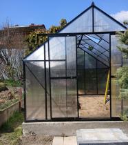 Aranżacja: Szklarnia ogrodowa z poliwęglanu 6mm 305x372x245cm - podwójne drzwi
