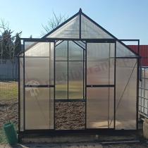 Aranżacja: Szklarnia poliwęglan 6mm 244x432x240cm - podwójne drzwi