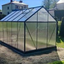 Aranżacja: Szklarnia z poliwęglanem 310x190 cm - czarny stelaż