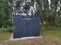 Aranżacja: Szopa jednospadowa metalowa Linker 250x190cm (4,3m2) - Antracyt