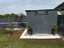 Aranżacja: Szopa jednospadowa metalowa Linker 250x190cm (4,7m2) - Antracyt