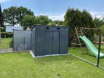 Aranżacja: Szopa jednospadowa metalowa Linker 250x190cm (4,7m2) - Antracyt