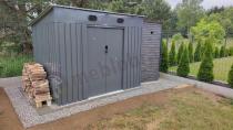 Aranżacja: Szopa jednospadowa metalowa Linker 250x190cm (4,7m2) - Antracyt
