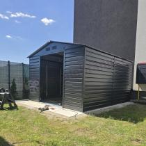 Aranżacja: Szopa narzędziowa blaszana 277x319cm (8,2m2) – Agger Antracyt