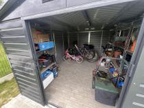 Aranżacja: Szopa narzędziowa blaszana 277x319cm (8,2m2) – Agger Antracyt