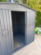 Aranżacja: Szopa ogrodowa z drewutnią z grubej blachy Wartt 300x180x200cm - Antracite A16