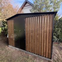 Aranżacja: Szopa ogrodowa z drewutnią z grubej blachy z drzwiami na zawiasach Wartt 300x180x200cm - Wooden