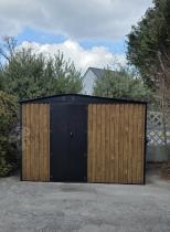 Aranżacja: Szopa ogrodowa z drewutnią z grubej blachy z drzwiami na zawiasach Wartt 300x180x200cm - Wooden