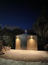 Aranżacja: Szopa ogrodowa z drewutnią z grubej blachy z drzwiami na zawiasach Wartt 300x180x200cm - Wooden