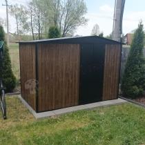 Aranżacja: Szopa ogrodowa z drewutnią z grubej blachy z drzwiami na zawiasach Wartt 300x180x200cm - Wooden