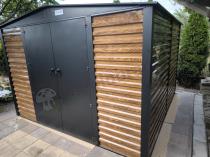 Aranżacja: Szopa ogrodowa z grubszej blachy Dettel Plus 300x300x205cm - drzwi na zawiasach - Wooden