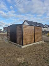 Aranżacja: Szopa ogrodowa z grubszej blachy Dettel Plus 360x360x205cm - drzwi na zawiasach - Wooden