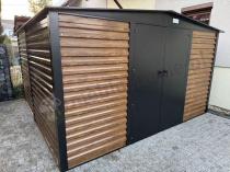 Aranżacja: Szopa ogrodowa z grubszej blachy Dettel Plus 360x360x205cm - drzwi na zawiasach - Wooden