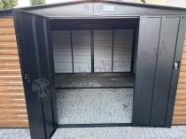 Aranżacja: Szopa ogrodowa z grubszej blachy Dettel Plus 360x360x205cm - drzwi na zawiasach - Wooden