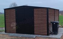 Aranżacja: Szopa ogrodowa z grubszej blachy Dettel Plus 360x360x205cm - drzwi na zawiasach - Wooden