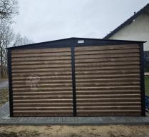 Aranżacja: Szopa ogrodowa z grubszej blachy Dettel Plus 360x360x205cm - drzwi na zawiasach - Wooden