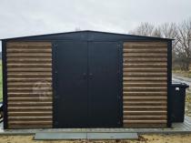 Aranżacja: Szopa ogrodowa z grubszej blachy Dettel Plus 360x360x205cm - drzwi na zawiasach - Wooden