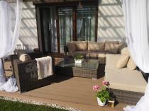 Aranżacja: Technorattan meble ogrodowe Nilamito VIII Double Brown & Beige + fotel