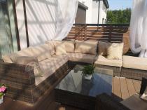 Aranżacja: Technorattan meble ogrodowe Nilamito VIII Double Brown & Beige + fotel