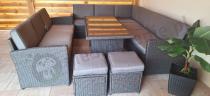 Aranżacja: Technorattanowa sofa dla 3 osób 185cm Cofete – Anthracite