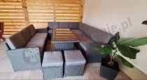 Aranżacja: Technorattanowa sofa dla 3 osób 185cm Cofete – Anthracite