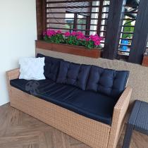 Aranżacja: Technorattanowa sofa dla 3 osób na taras 177cm Topiano – Yellow
