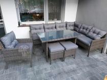 Aranżacja: Technorattanowe meble ogrodowe narożne Perata Corner Dark Grey
