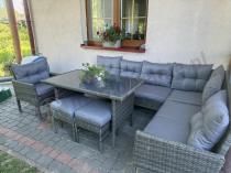 Aranżacja: Technorattanowe meble ogrodowe narożne Perata Corner Dark Grey