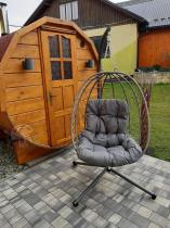 Aranżacja: Technorattanowy fotel wiszący do ogrodu Foldo szary