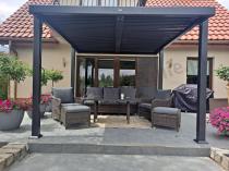 Aranżacja: Technorattanowy komplet mebli na taras dla 7 osób Novici Dining Dark Brown