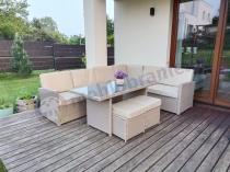 Aranżacja: Technorattanowy narożnik 250x190cm z wysokim stołem na taras Cofete – Natural