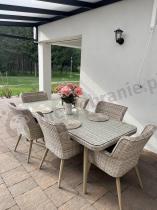 Aranżacja: Technorattanowy zestaw ogrodowy ze stołem i 8 fotelami Tonitto Dining - Creme