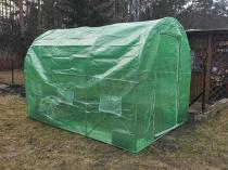 Aranżacja: Tunel foliowy metalowy 2x3m z metalowymi drzwiami – zielony