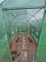 Aranżacja: Tunel foliowy metalowy 2x3m z metalowymi drzwiami – zielony