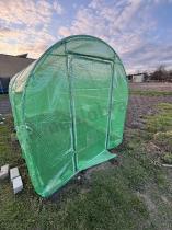 Aranżacja: Tunel foliowy metalowy 2x4m z metalowymi drzwiami – zielony