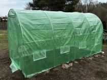 Aranżacja: Tunel foliowy metalowy 2x4m z metalowymi drzwiami – zielony