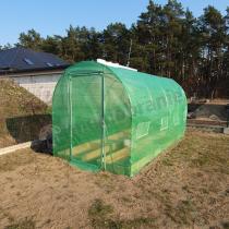 Aranżacja: Tunel foliowy metalowy 2x4m z metalowymi drzwiami – zielony